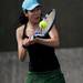 Huron No 1 singles player Isabel Zheng backhands a ball on Tuesday, May 7. Daniel Brenner I AnnArbor.com